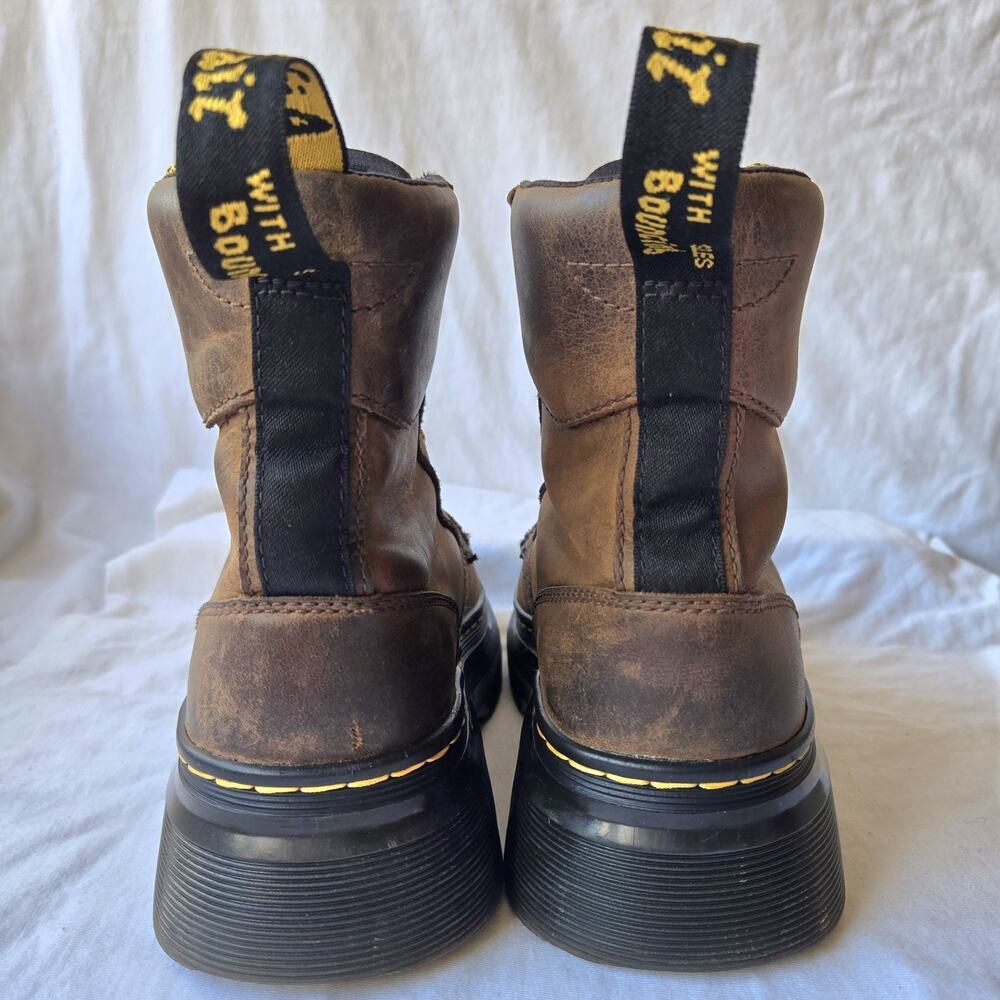 Dr Martens Tarik Brown Crazy Horse Leather Platform Boots Size Men's 7/Women's 8 - Picture 3 of 12